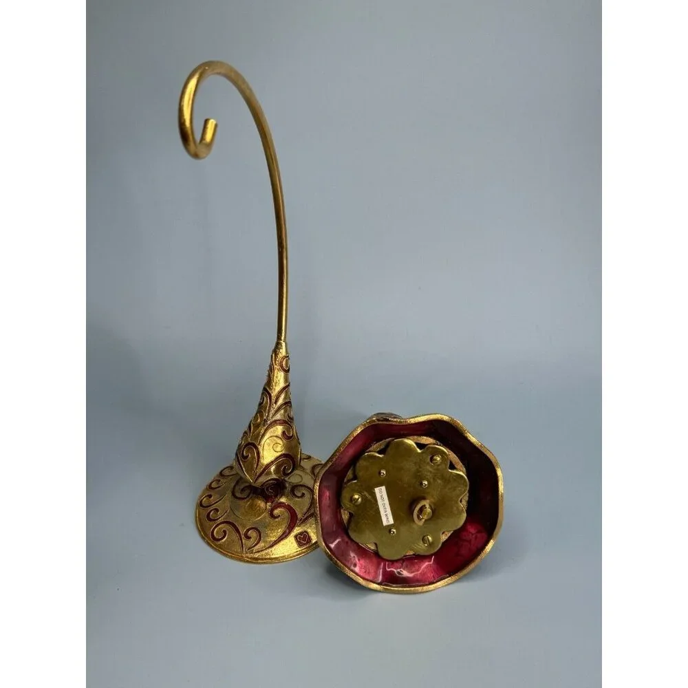 Vintage Musical Cloisonne Dove Christmas Bell Hanging Ornament w/Cloisonne Stand - Picture 4 of 6